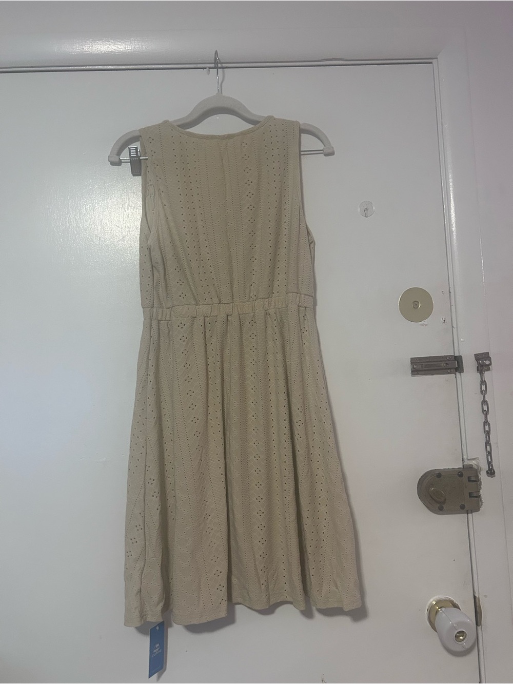 Cupshe Cream Eyelet Button-Front Midi Dress - Picture 4 of 5
